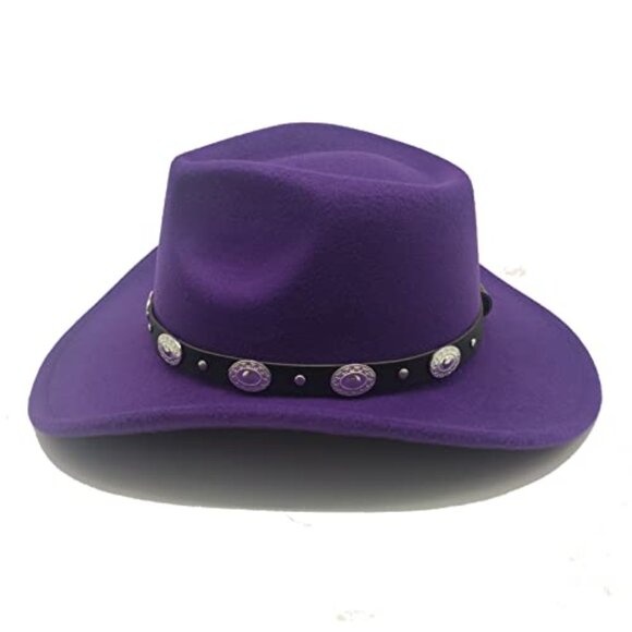 Classic Western Cowboy Hat Felt Fedora Wide Brim Adjustable Unisex Chic